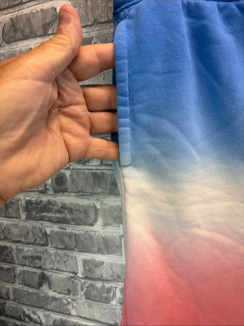 GAP Ombre Drawstring Athletic Shorts - Blue/White/Red